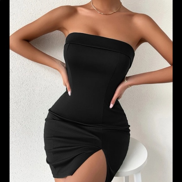 NWOT | Split Hem Tube Bodycon Dress - Picture 3 of 6